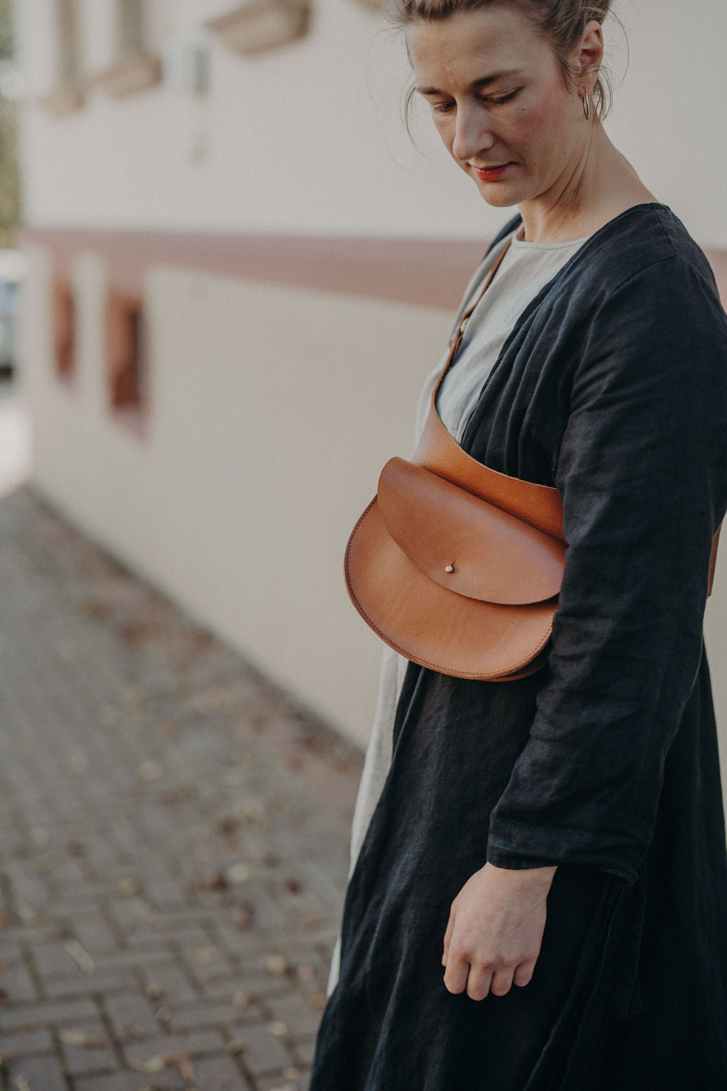 Tasche die Gefährtin Cognac/Mittelbraun