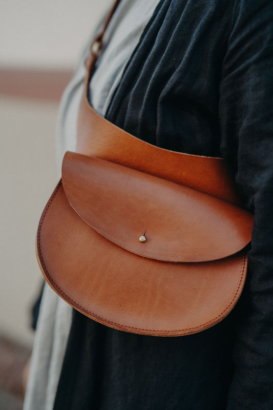 Tasche die Gefährtin Cognac/Mittelbraun