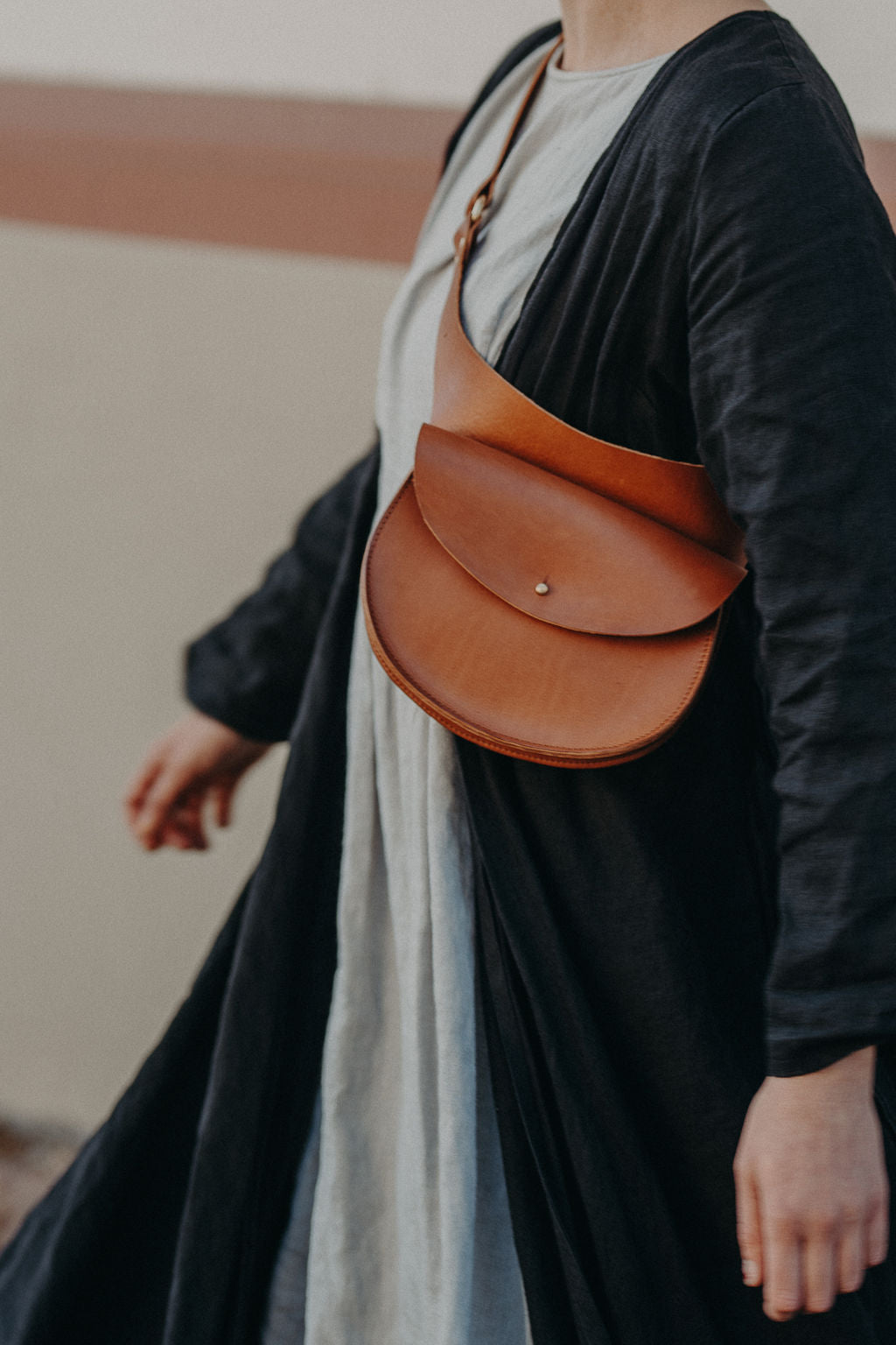Tasche die Gefährtin Cognac/Mittelbraun